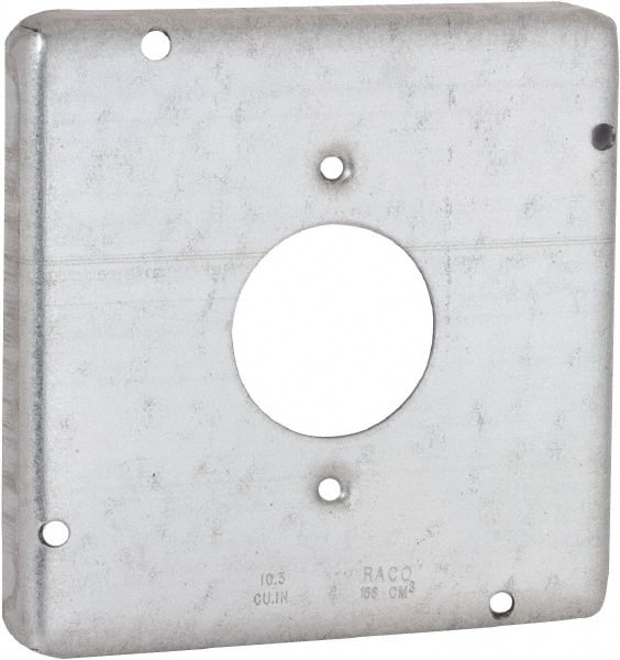 Hubbell-Raco - Electrical Outlet Box Steel Cover - Includes Mounting Hardware - Exact Tooling