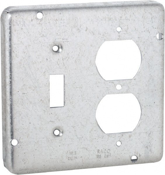 Hubbell-Raco - Electrical Outlet Box Steel Cover - Includes Mounting Hardware - Exact Tooling