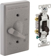 Hubbell-Raco - 1 Outlet, Powder Coat Finish, Rectangle Weather Resistant Box Cover - 0.859" Long x 2.828" Wide x 4.609" High, Wet Location, Aluminum, CSA Certified & UL Listed - Exact Tooling