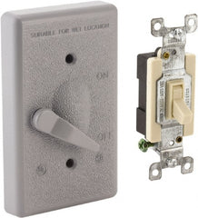 Hubbell-Raco - 1 Outlet, Powder Coat Finish, Rectangle Weather Resistant Box Cover - 0.859" Long x 2.828" Wide x 4.609" High, Wet Location, Aluminum, CSA Certified & UL Listed - Exact Tooling