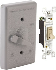 Hubbell-Raco - 1 Outlet, Powder Coat Finish, Rectangle Weather Resistant Box Cover - 0.859" Long x 2.828" Wide x 4.609" High, Wet Location, Aluminum, CSA Certified & UL Listed - Exact Tooling