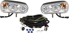 Buyers Products - 1,500 Lumens, 12 Volt DC, Double Post Halogen Headlight - 3200K Color Scale, 55 Low/High Watt, Oval - Exact Tooling