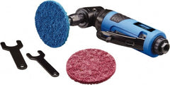 Norton - 2" Max Disc, 18,000 RPM, Pneumatic Handheld Disc Sander - 1/4" Inlet, 0.45 hp, 90 psi, Includes (25) 2" Norton Blaze R980P Discs, (50) 2" Norton Rapid Prep Discs & (1) 2" Medium Density Back-Up Pad - Exact Tooling