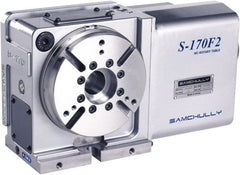 Samchully - 1 Spindle, 310mm Horizontal & Vertical Rotary Table - 350 kg (770 Lb) Max Horiz Load, 225mm Centerline Height, 105mm Through Hole - Exact Tooling