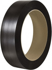 Made in USA - 4,500' Long x 1/2" Wide, Coil Case Polyester Hand Strapping - 500 Lb Capacity, 0.015" Thick - Exact Tooling