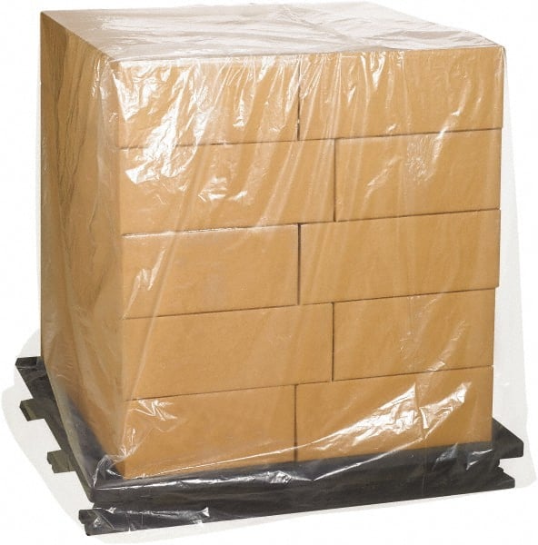 Made in USA - 27" Long x 36" Wide x 65" High Pallet Cover - Clear, Case, 100 Piece - Exact Tooling