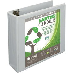 Samsill - 575 Sheet Capacity, 8-1/2 x 11", View Ring Binder - Polypropylene, White - Exact Tooling