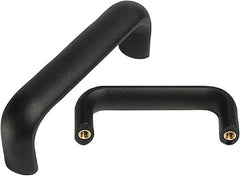 Electro Hardware - 3.7" Between Centers M6 Hole, Polyamide External Pull Handle - 0.79" Handle Width, 1.59" Handle Height, 4.19" OAL, Black Finish - Exact Tooling