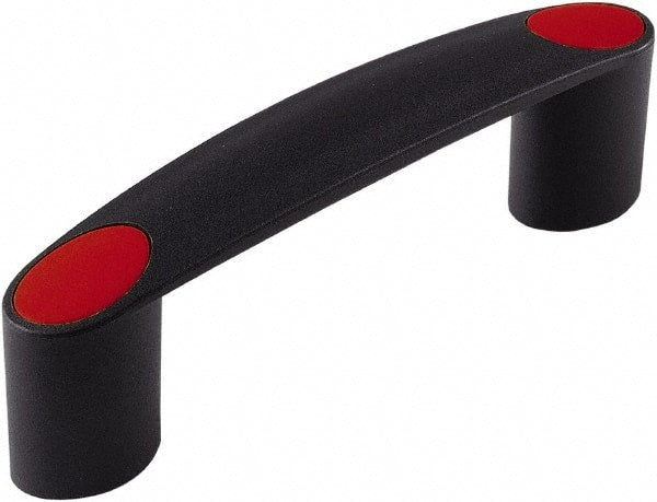 Electro Hardware - 4.61" Between Centers M6 Hole, Polyamide External Pull Handle - 0.98" Handle Width, 1.60" Handle Height, 5.75" OAL, Plastic Finish - Exact Tooling