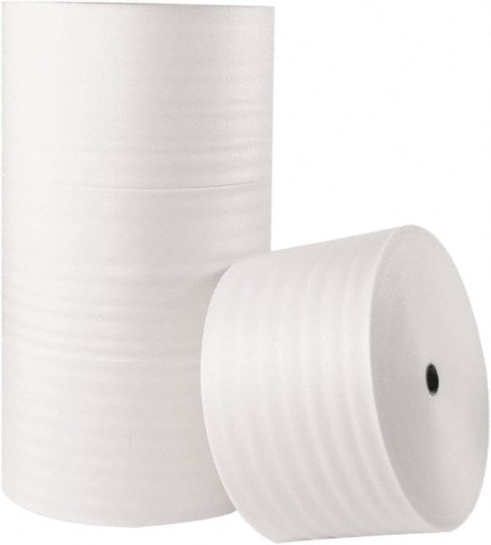 Made in USA - 350' Long x 24" Wide x 1/8" Thick, Polyethylene Foam - White - Exact Tooling