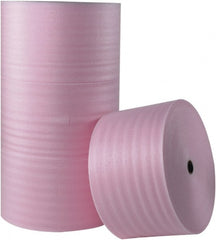 Made in USA - 250' Long x 12" Wide x 1/4" Thick, Polyethylene Foam - Pink - Exact Tooling