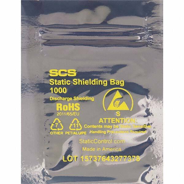 Made in USA - 5" Long x 4" Wide, 3.1 mil Thick, Self Seal Static Shield Bag - Transparent, Metal-In, Standard Grade - Exact Tooling