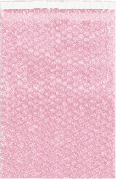 Value Collection - 6" Long x 6-1/2" Wide, Adhesive Flap Antistatic Bubble Pouch - Pink, Standard Grade - Exact Tooling