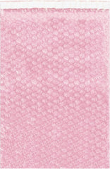 Value Collection - 20" Long x 20" Wide, Adhesive Flap Antistatic Bubble Pouch - Pink, Standard Grade - Exact Tooling