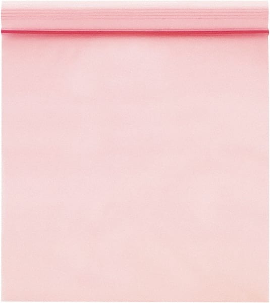 Value Collection - 15" Long x 12" Wide, 4 mil Thick, Self Seal Antistatic Poly Bag - Pink, Heavy-Duty Grade - Exact Tooling