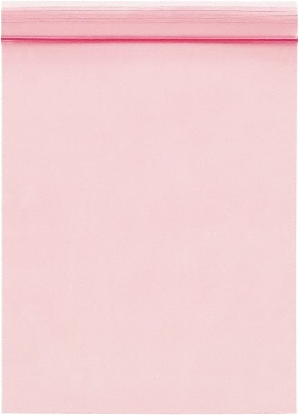 Value Collection - 6" Long x 4" Wide, 2 mil Thick, Self Seal Antistatic Poly Bag - Pink, Standard Grade - Exact Tooling