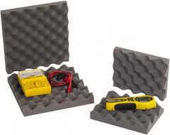 Made in USA - 24" Wide x 2" Thick, Convoluted Foam - Charcoal - Exact Tooling