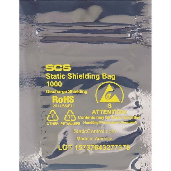 Made in USA - 20" Long x 15" Wide, 3.1 mil Thick, Self Seal Static Shield Bag - Transparent, Metal-In, Standard Grade - Exact Tooling