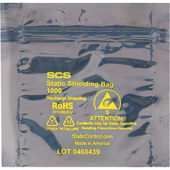 Made in USA - 5" Long x 5" Wide, 3.1 mil Thick, Self Seal Static Shield Bag - Transparent, Metal-In, Standard Grade - Exact Tooling