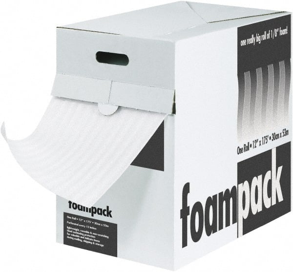 Made in USA - 350' Long x 24" Wide x 1/16" Thick, Polyethylene Foam - White - Exact Tooling