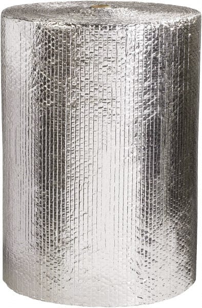 Made in USA - 125' Long x 24" Wide x 3/16" Thick, Bubble Roll - Silver - Exact Tooling