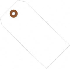 Made in USA - 4-3/4" High x 2-3/8" Long, Safety & Facility Blank Tag - White Vinyl - Exact Tooling