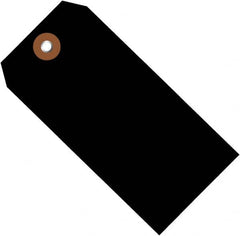 Made in USA - 6-1/4" High x 3-1/8" Long, Safety & Facility Blank Tag - Black Vinyl - Exact Tooling