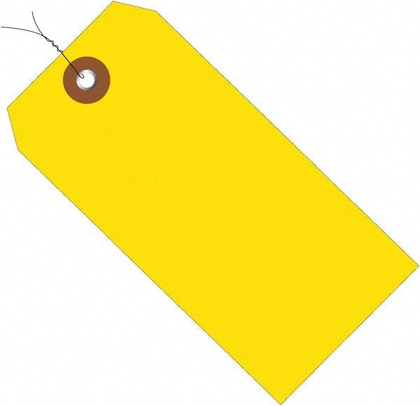Made in USA - 4-3/4" High x 2-3/8" Long, Safety & Facility Blank Tag - Yellow Vinyl - Exact Tooling