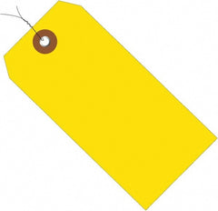 Made in USA - 6-1/4" High x 3-1/8" Long, Safety & Facility Blank Tag - Yellow Vinyl - Exact Tooling