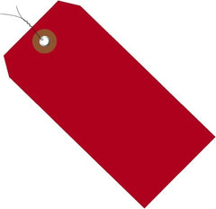 Made in USA - 4-3/4" High x 2-3/8" Long, Safety & Facility Blank Tag - Red Vinyl - Exact Tooling