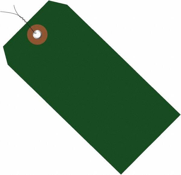 Made in USA - 6-1/4" High x 3-1/8" Long, Safety & Facility Blank Tag - Green Vinyl - Exact Tooling