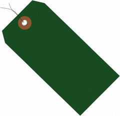 Made in USA - 6-1/4" High x 3-1/8" Long, Safety & Facility Blank Tag - Green Vinyl - Exact Tooling