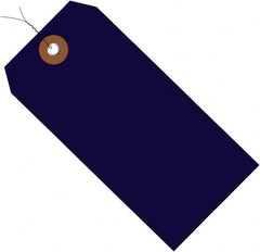 Made in USA - 6-1/4" High x 3-1/8" Long, Safety & Facility Blank Tag - Blue Vinyl - Exact Tooling