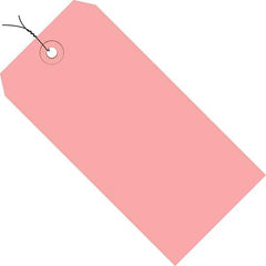 Made in USA - 3-3/4" High x 1-7/8" Long, Safety & Facility Blank Tag - Pink Cardstock - Exact Tooling