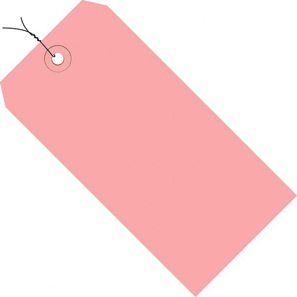 Made in USA - 3-1/4" High x 1-5/8" Long, Safety & Facility Blank Tag - Pink Cardstock - Exact Tooling