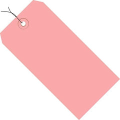 Made in USA - 3-1/4" High x 1-5/8" Long, Safety & Facility Blank Tag - Pink Cardstock - Exact Tooling