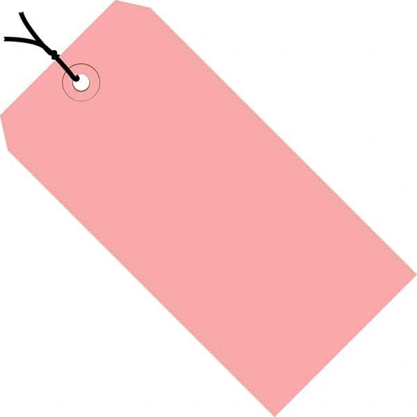 Made in USA - 5-1/4" High x 2-5/8" Long, Safety & Facility Blank Tag - Pink Cardstock - Exact Tooling