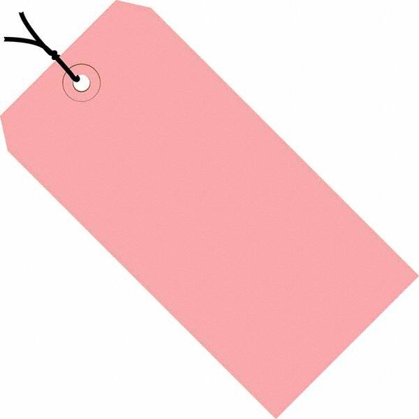Made in USA - 4-3/4" High x 2-3/8" Long, Safety & Facility Blank Tag - Pink Cardstock - Exact Tooling