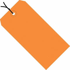 Made in USA - 4-1/4" High x 2-1/8" Long, Safety & Facility Blank Tag - Orange Cardstock - Exact Tooling