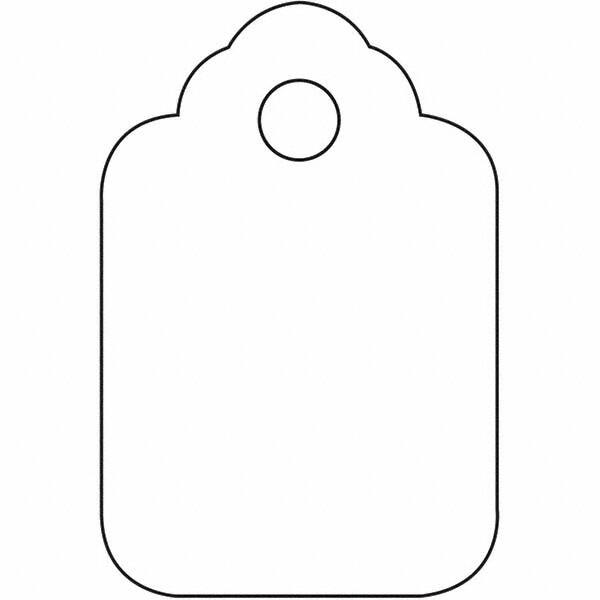 Made in USA - 1-3/4" High x 2-7/8" Long, Safety & Facility Blank Tag - White Cardstock - Exact Tooling