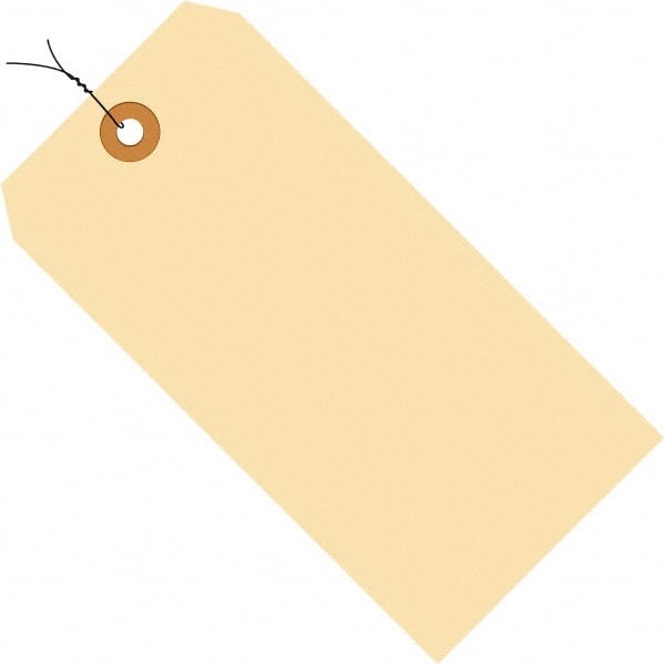 Made in USA - 4-1/4" High x 2-1/8" Long, Safety & Facility Blank Tag - Manila Cardstock - Exact Tooling