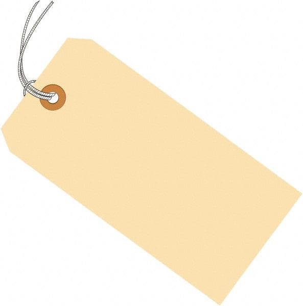 Made in USA - 2-3/4" High x 1-3/8" Long, Safety & Facility Blank Tag - Manila Cardstock - Exact Tooling