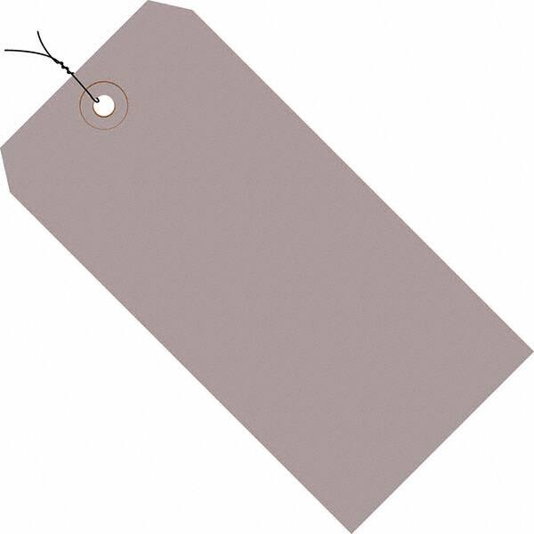 Made in USA - 4-3/4" High x 2-3/8" Long, Safety & Facility Blank Tag - Gray Cardstock - Exact Tooling