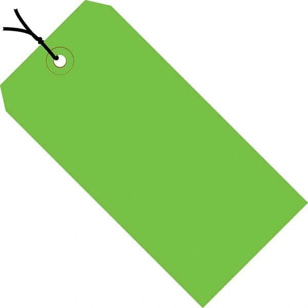 Made in USA - 4-1/4" High x 2-1/8" Long, Safety & Facility Blank Tag - Green Cardstock - Exact Tooling