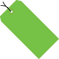 Made in USA - 2-3/4" High x 1-3/8" Long, Safety & Facility Blank Tag - Green Cardstock - Exact Tooling