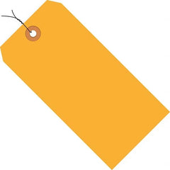 Made in USA - 6-1/4" High x 3-1/8" Long, Safety & Facility Blank Tag - Fluorescent Orange Cardstock - Exact Tooling