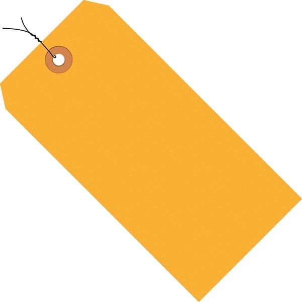 Made in USA - 4-1/4" High x 2-1/8" Long, Safety & Facility Blank Tag - Fluorescent Orange Cardstock - Exact Tooling
