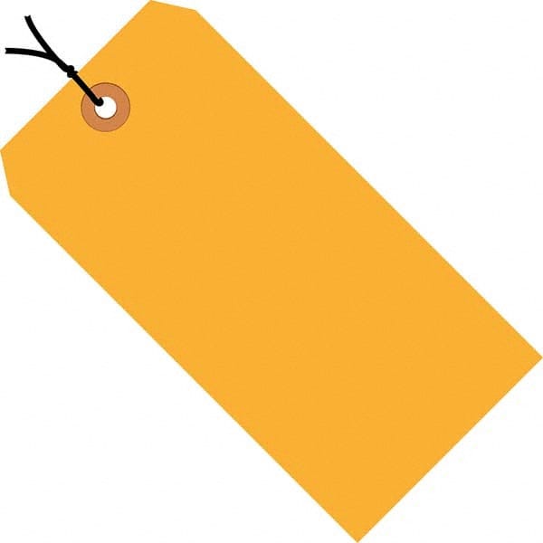 Made in USA - 5-1/4" High x 2-5/8" Long, Safety & Facility Blank Tag - Fluorescent Orange Cardstock - Exact Tooling