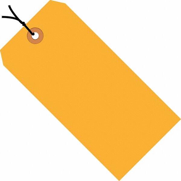 Made in USA - 4-3/4" High x 2-3/8" Long, Safety & Facility Blank Tag - Fluorescent Orange Cardstock - Exact Tooling