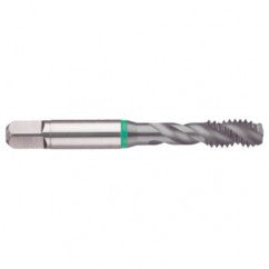 3/4-10 2B 4-Flute Cobalt Green Ring Semi-Bottoming 40 degree Spiral Flute Tap-TiCN - Exact Tooling